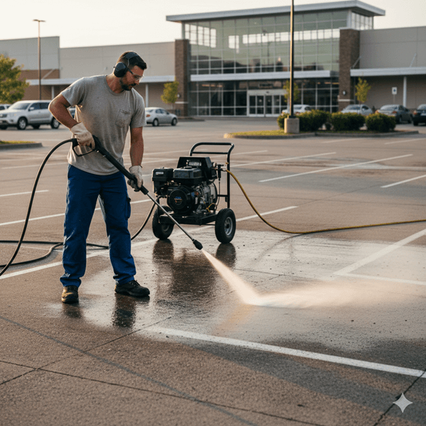 pressure washing a parking lot in sydney