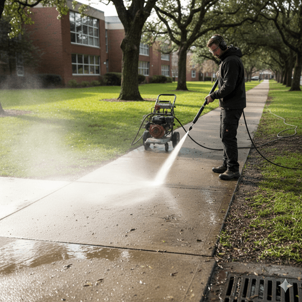 pressure washing a sidewalk in Sydney