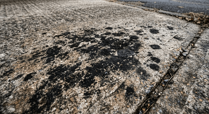 pressure washing black moulds on concrete driveways