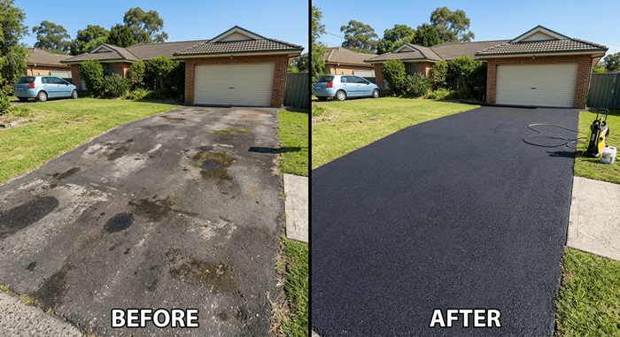 Asphalt Driveway - Aquashine Pressure Cleaning