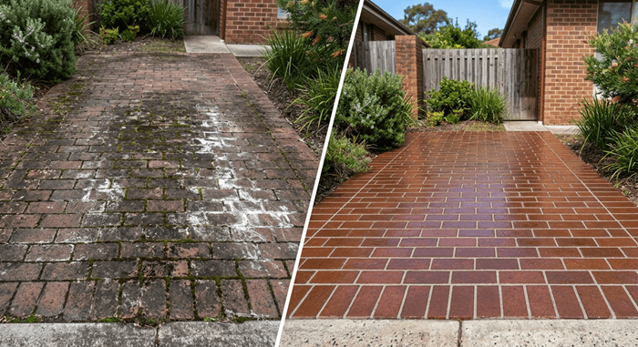 Brick Driveway Pressure Cleaning - Aquashine Pressure Cleaning