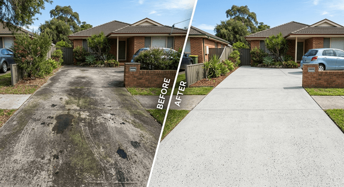 Concrete Driveway Pressure Cleaning - Aquashine Pressure Cleaning